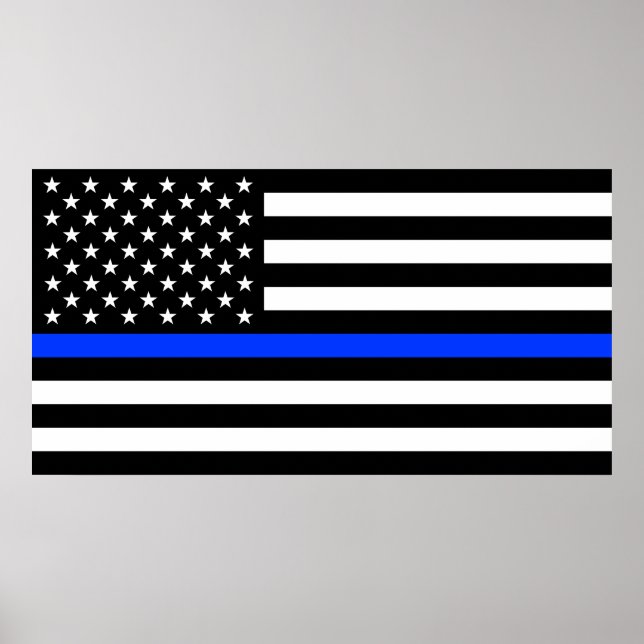 Polizeiflagge der Thin Blue Line Poster (Vorne)