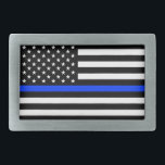 Polizeiflagge der Thin Blue Line Rechteckige Gürtelschnalle<br><div class="desc">Thin Blue Line amerikanische Flagge. Unterstützen Sie die Polizei mit dieser phantastischen blauen Linie und zeigen Sie der Welt,  dass</div>