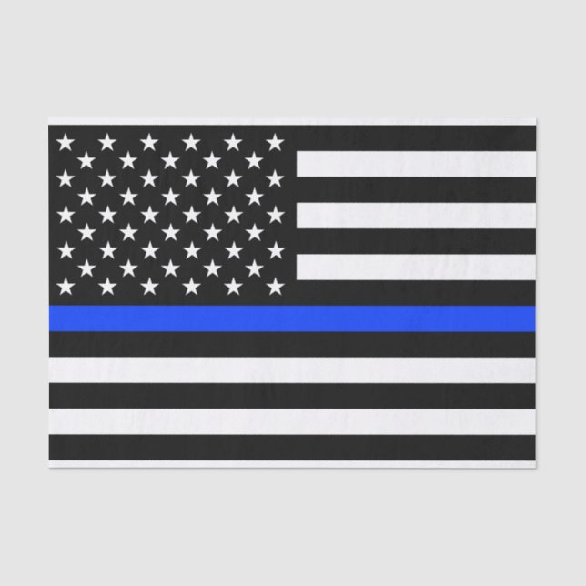 Polizeiflagge der Thin Blue Line Seidenpapier (Vorderseite)