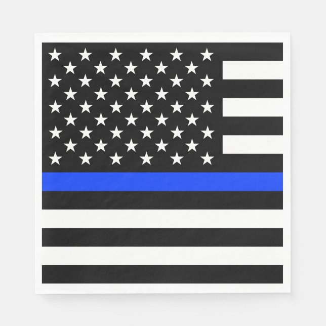 Polizeiflagge der Thin Blue Line Serviette (Vorderseite)