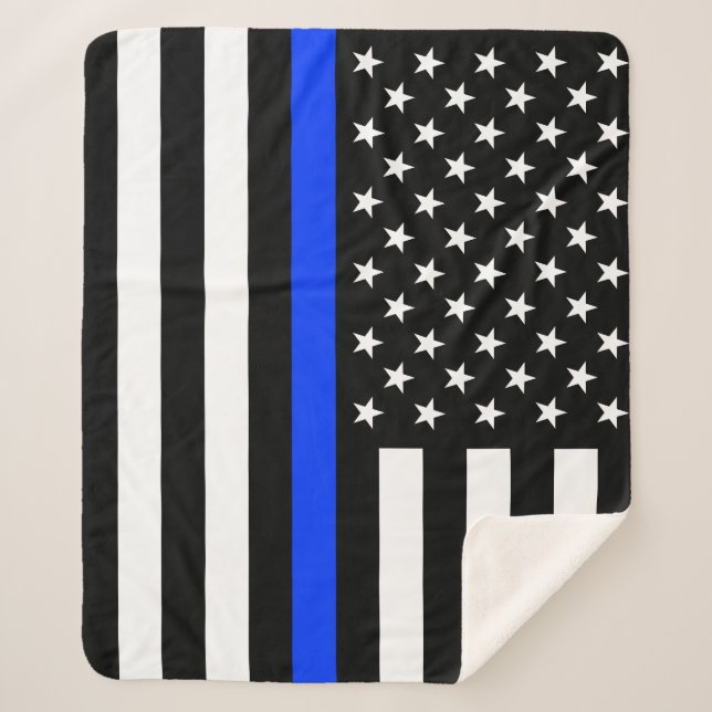 Polizeiflagge der Thin Blue Line Sherpadecke (Vorderseite)