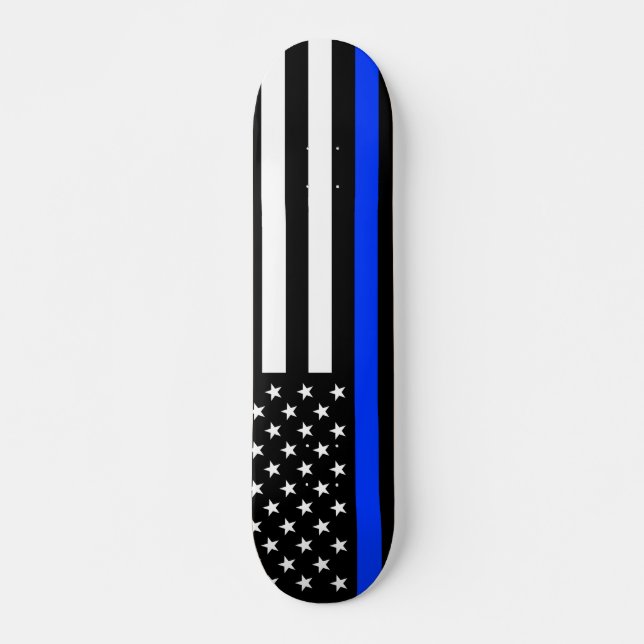 Polizeiflagge der Thin Blue Line Skateboard (Vorne)