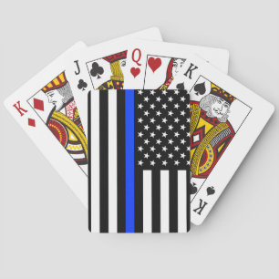 Polizeiflagge der Thin Blue Line Spielkarten