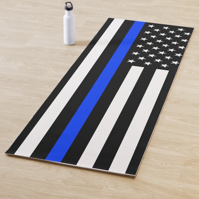 Polizeiflagge der Thin Blue Line Yogamatte (Beispiel)