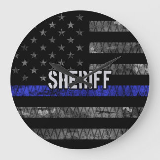 Polizeiflagge Große Wanduhr