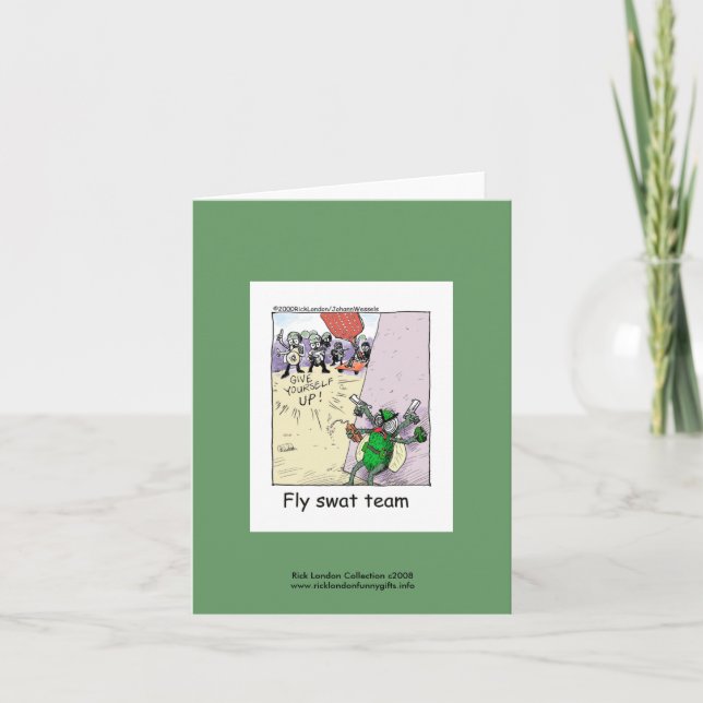 Polizeifliegerteam-Cartoon auf einer Karte (Vorderseite)