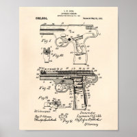 Polizeigun 1911 Patentart - Alter Peper
