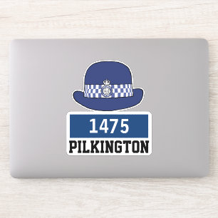 Polizeihelm mit Name und Nummer Aufkleber