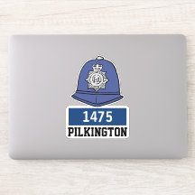 Polizeihelm von Male UK mit Name und Nummer