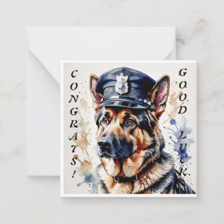 Polizeihund Abschluss Notecard Mitteilungskarte