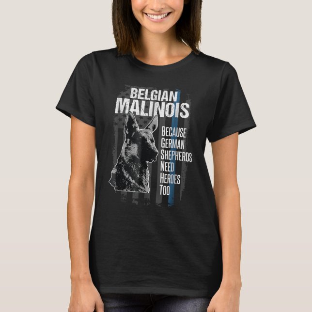 Polizeihund Malinois T-Shirt (Vorderseite)