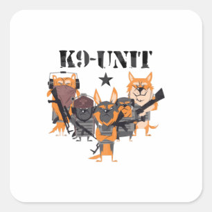 Polizeihunde K9 Quadratischer Aufkleber