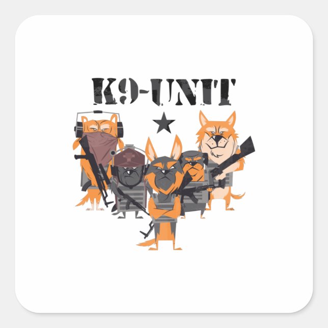 Polizeihunde K9 Quadratischer Aufkleber (Vorderseite)