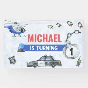 Polizeijunge 1. Geburtstag Party Banner