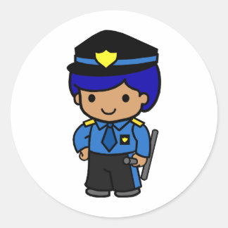 Polizeijunge Runder Aufkleber
