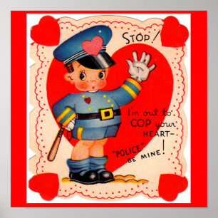 Polizeijunge Valentine der 30er Jahre Poster