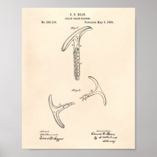 Polizeikettenbriefe 1884 Patentart - Alter Peper Poster