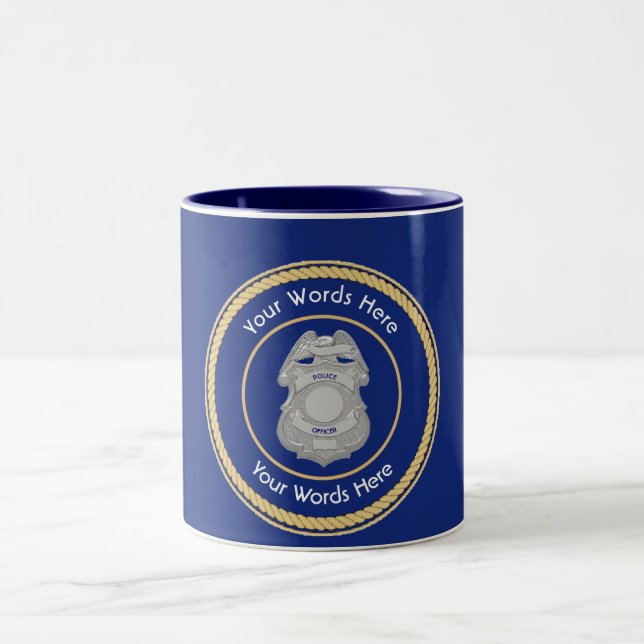 Polizeiliche Abzeichen - Universelle SchildTasse Zweifarbige Tasse (Mittel)