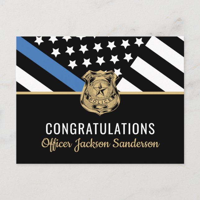 Polizeiliche Altersversorgung - Blaue Linie - Durc Einladungspostkarte (Vorderseite)