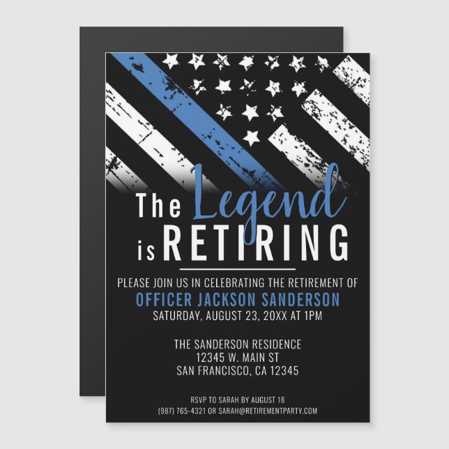 Polizeiliche Altersversorgung - Blaue Linie - Durc Magneteinladung (Vorne/Hinten)