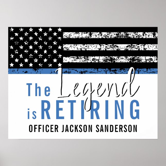 Polizeiliche Altersversorgung - Blaue Linie - Durc Poster (Vorne)