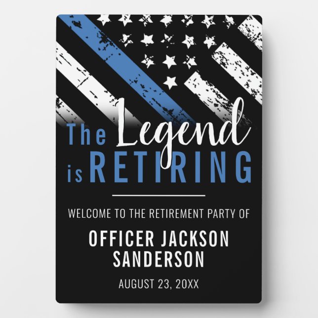 Polizeiliche Altersversorgung Party Blue Line Stra Fotoplatte (Vorderseite)