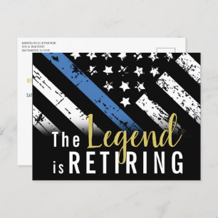 Polizeiliche Altersversorgung Party Blue Line Stra Postkarte