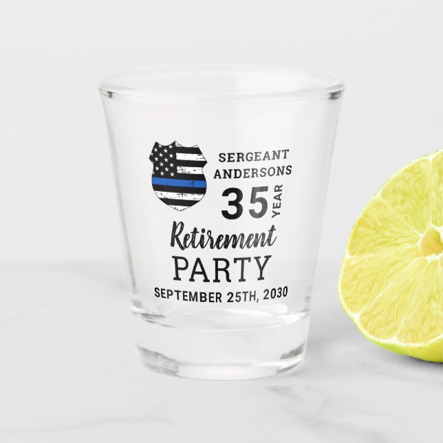 Polizeiliche Altersvorsorge Personalisiert dünne b Schnapsglas (Vorderseite)