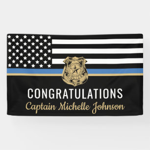 Polizeiliche Blaue Linie Flag Gratulation Aufhebun Banner