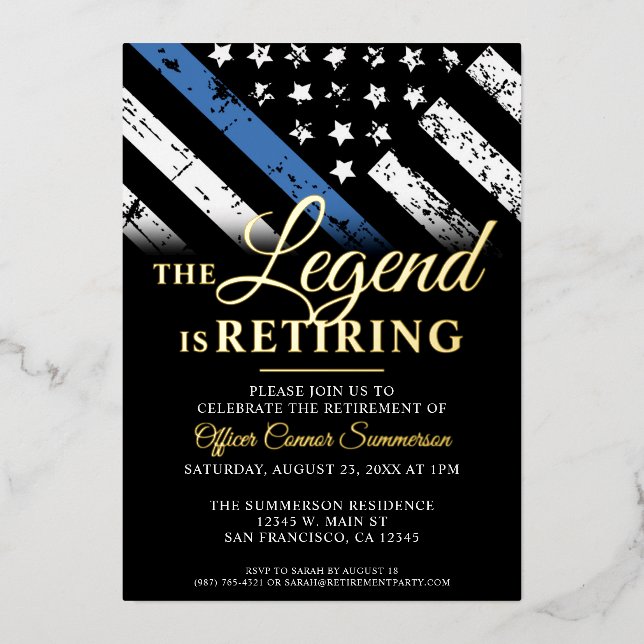 Polizeiliche Blaue Linie Flaggenstaat Strafvollstr Folieneinladung (Vorderseite)