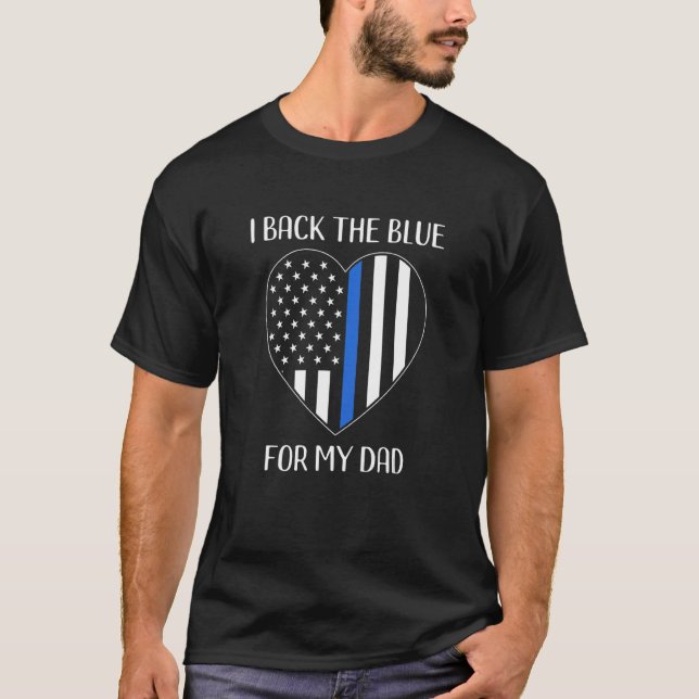 Polizeiliche Ehefrau Ich unterstütze das Blau für  T-Shirt (Vorderseite)