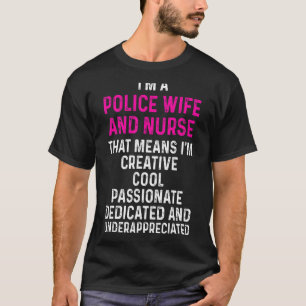 Polizeiliche Ehefrau Krankenversicherung und Mama T-Shirt