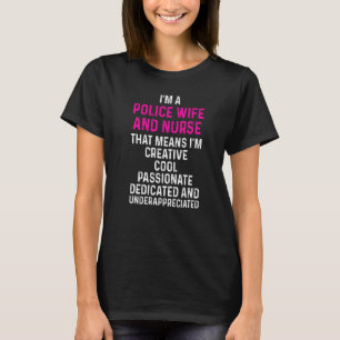 Polizeiliche Ehefrau Lebensversicherung und Mama 3 T-Shirt