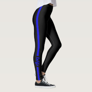 Polizeiliche Ehefrau Thin Blue Line Leggings