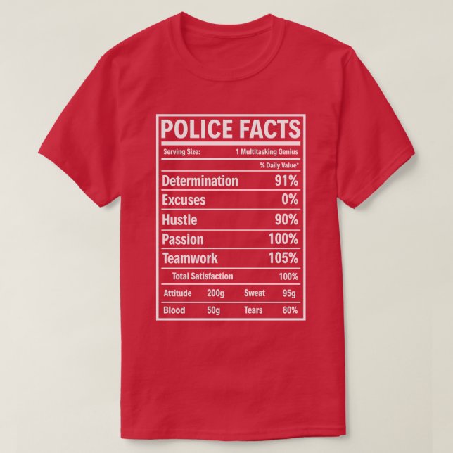 Polizeiliche Fakten: Polizeiliche T-Shirt für Poli (Design vorne)