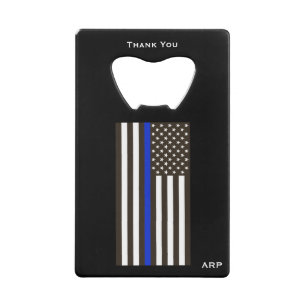 *~* Polizeiliche Flagge mit weißer und schwarzer Geldbeutel Flaschenöffner