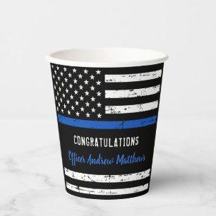 Polizeiliche Glückwünsche Thin Blue Line Party Pappbecher