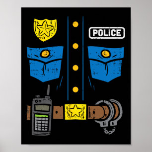 Polizeiliche Kostüme Funny Polizist Strafverfolgun Poster