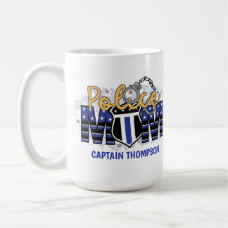 Polizeiliche Mama Personalisiertes Abzeichen Thin Kaffeetasse