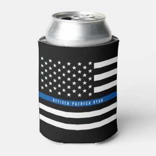 Polizeiliche Thin Blue Line American Flag Monogram Dosenkühler