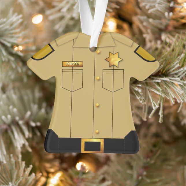 Polizeiliche Uniform Tan Profession Ornament (Baum)