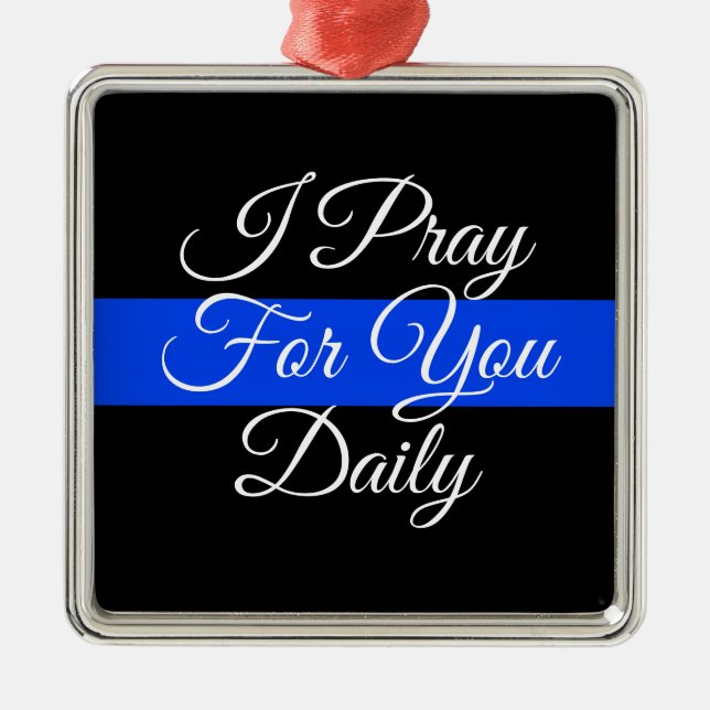 POLIZEILICHE UNTERSTÜTZUNG DER BLAUEN-LINE-CHRISTM ORNAMENT AUS METALL (Vorne)