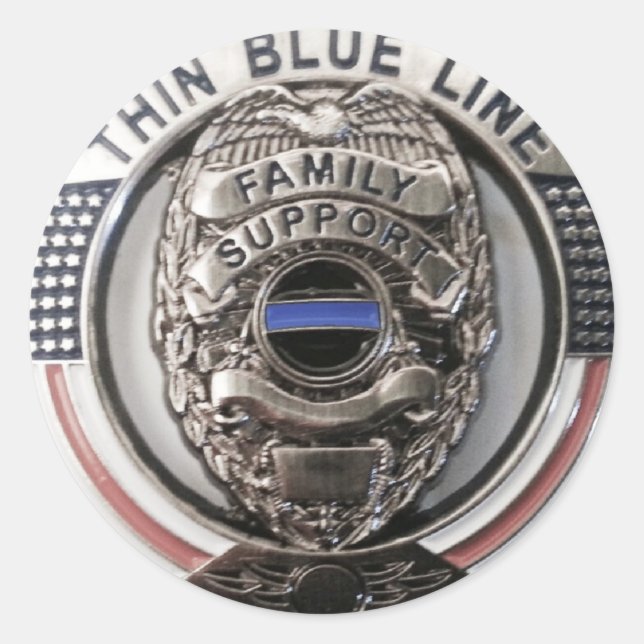 Polizeiliche Unterstützung Runder Aufkleber (Vorderseite)