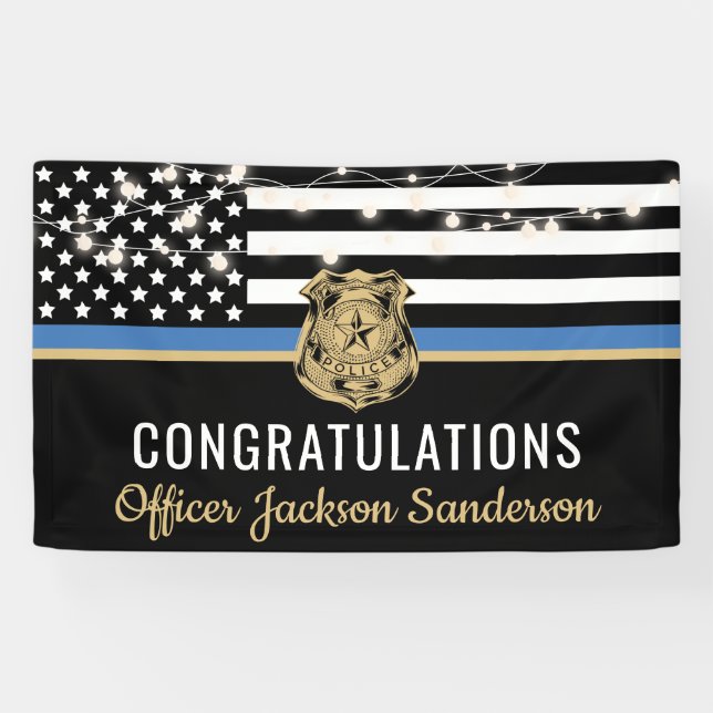 Polizeiliche Vollstreckung Beschlagnahme Thin Blue Banner (Horizontal)