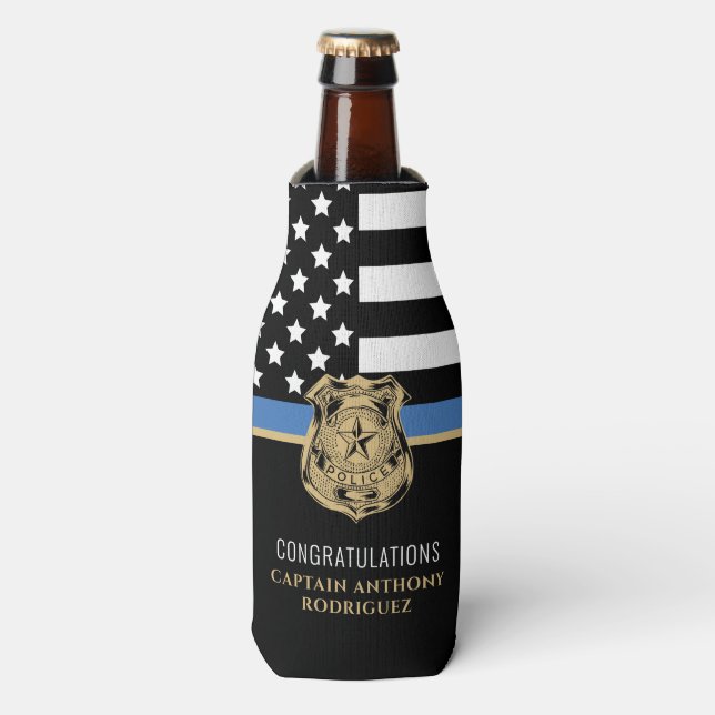 Polizeiliche Vollstreckung Beschlagnahme Thin Blue Flaschenkühler (Flaschenvorderseite)