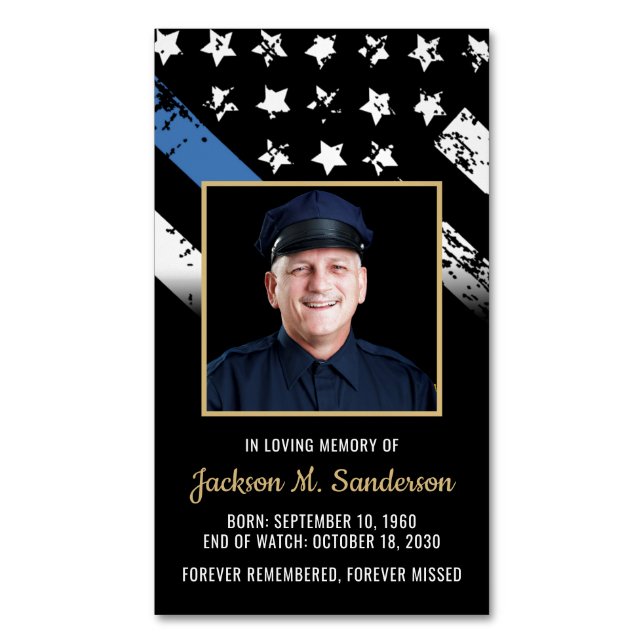 Polizeiliche Vollstreckung Bestattungsausweis Foto Magnetische Visitenkarte (Vorderseite Vertikal)