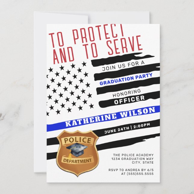 Polizeilicher Abschluss Einladung (Vorderseite)