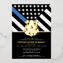 Polizeilicher Abschluss für die Blaue Linie Folieneinladung