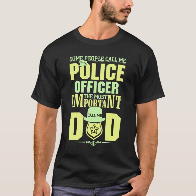 Polizeilicher Vater | Rechtsdurchsetzung | Vaterta T-Shirt (Vorderseite)