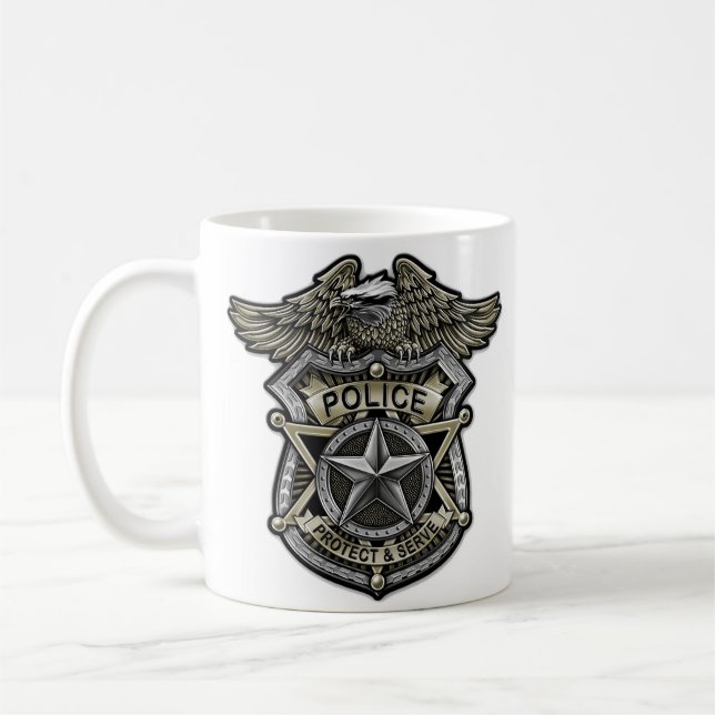Polizeiliches Abzeichen Kaffeetasse (Links)